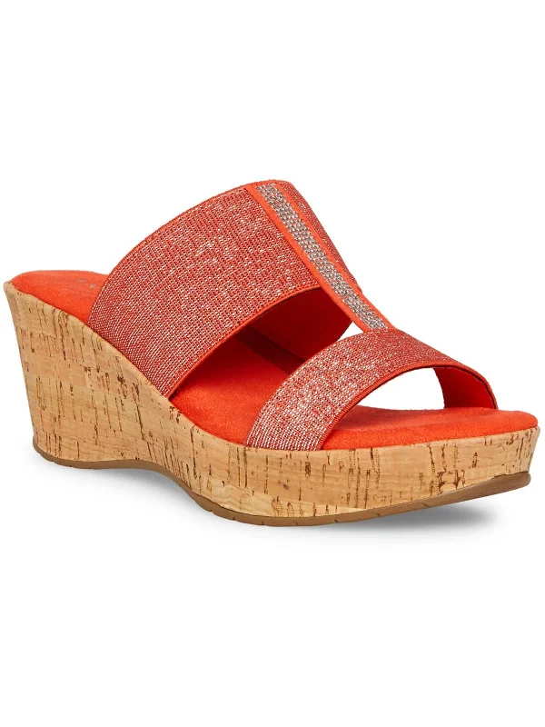 Beach sandals for women with slip-on design and vibrant color options-Harmoni Womens Cork Open Toe Platform Sandals