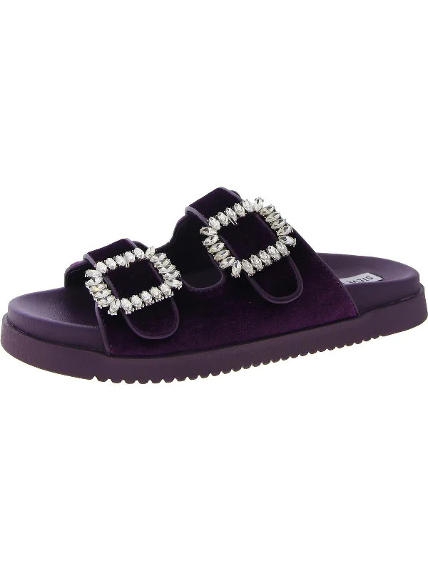 Comfortable sandals for women with adjustable Velcro straps for a perfect fit-Mystik Womens Velvet Slide Sandals