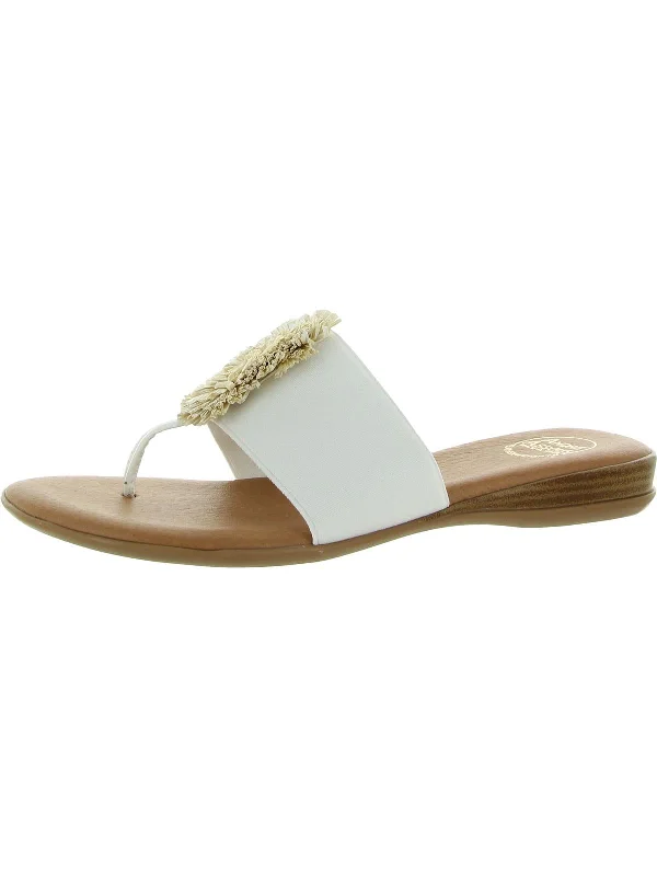 Fashionable sandals for women with ankle straps and chic metallic finishes-Womens Slip On Slides Thong Sandals