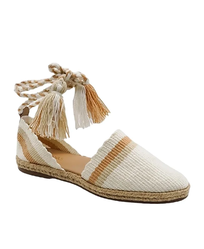 Comfortable sandals for women with memory foam footbed for all-day wear-Women's Taya Espadrille Sandals In Ivory