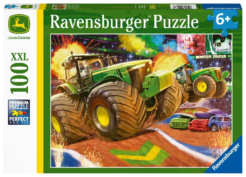 Trendy sandals for men with athletic design and foam footbed for support and comfort-Ravensburger - John Deere Big Wheels Puzzle 100 pieces