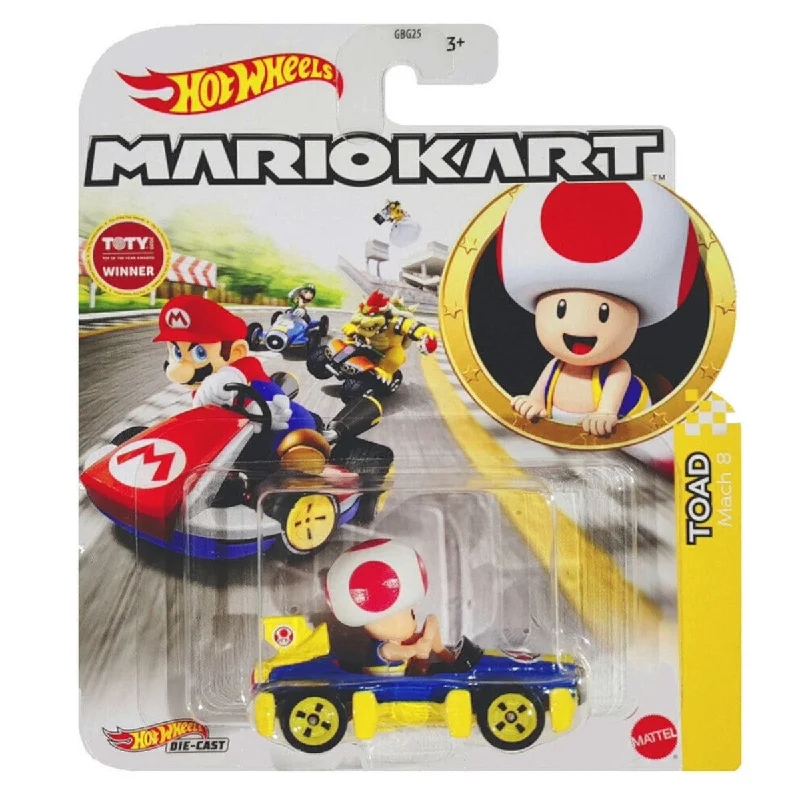 Elegant sandals for evening wear with crystal embellishments and high heels-Hot Wheels Mario Kart: Toad Mach 8 Vehicle