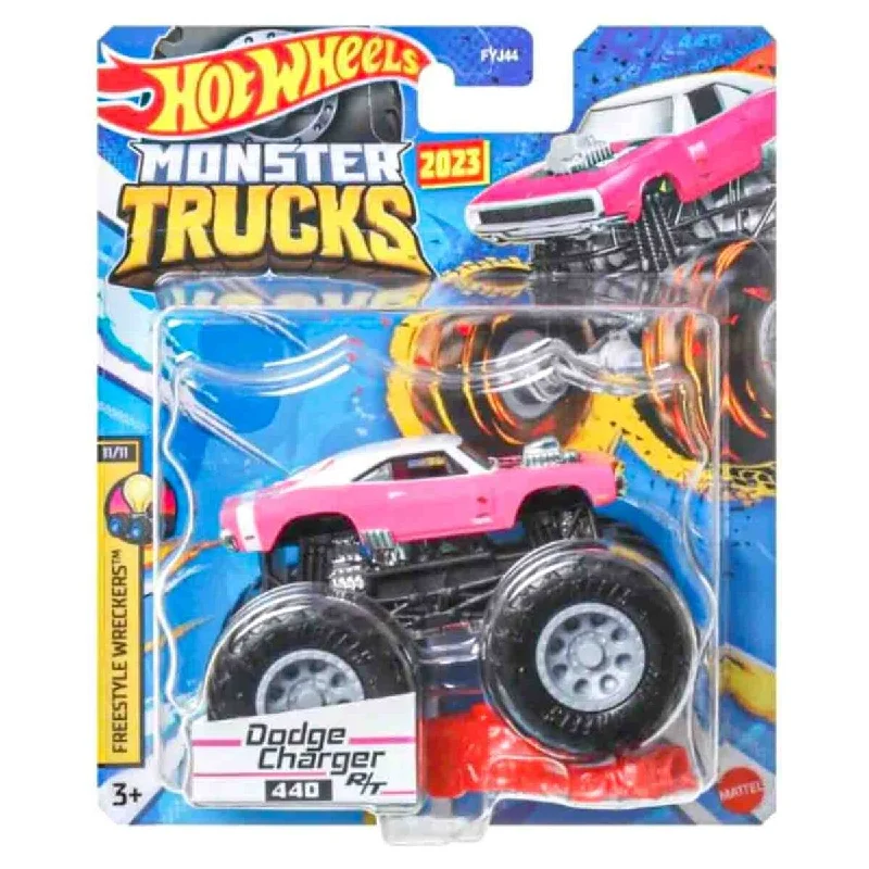 Comfortable sandals for men with textured footbed and durable straps for long wear-Hot Wheels Monster Trucks 2023: Freestyle Wreckers: Dodge Charger RT 440 Vehicle