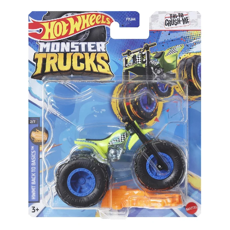 Summer sandals for women with simple design and flexible, comfortable fit-Hot Wheels Monster Trucks 2024 - Back to Basics 2/7 - Tri To Crush Me Diecast Vehicle