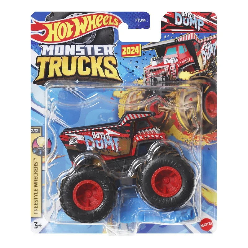 Comfortable sandals for women with contoured footbed and easy-to-adjust straps-Hot Wheels Monster Trucks 2024 - Freestyle Wreckers 2/12 - Gotta Dump Diecast Vehicle