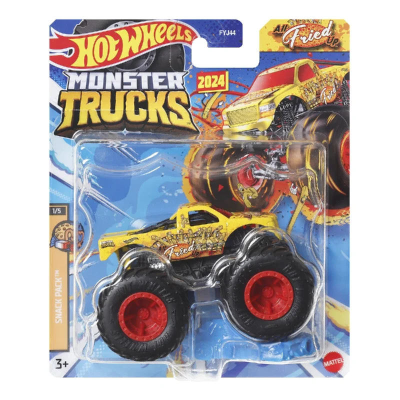 Casual sandals for men with comfortable leather material and lightweight feel-Hot Wheels Monster Trucks 2024 - Snack Pack 1/5 - All Fried Up Diecast Vehicle