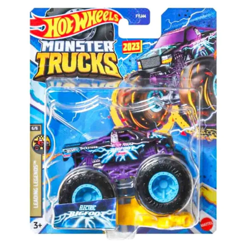 Stylish sandals for men with leather straps and simple yet sophisticated design-Hot Wheels Monster Trucks 2023: Leading Legends: Electric Bigfoot Vehicle