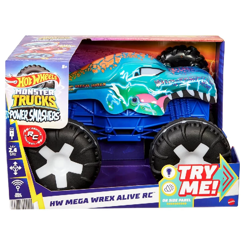 Outdoor sandals for men with durable rubber sole and adjustable straps-Hot Wheels Monster Trucks Mega Wrex Alive RC