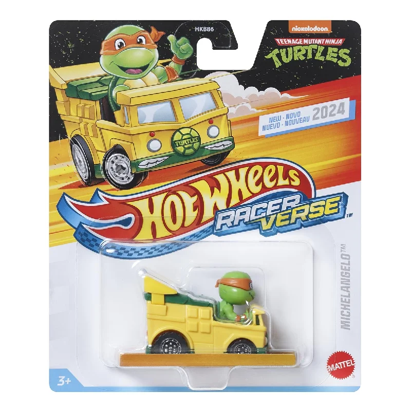 Casual sandals for women with flat soles and comfortable fit for everyday wear-Hot Wheels Racer Verse: Teenage Mutant Ninja Turtle - Michelangelo Diecast Vehicle