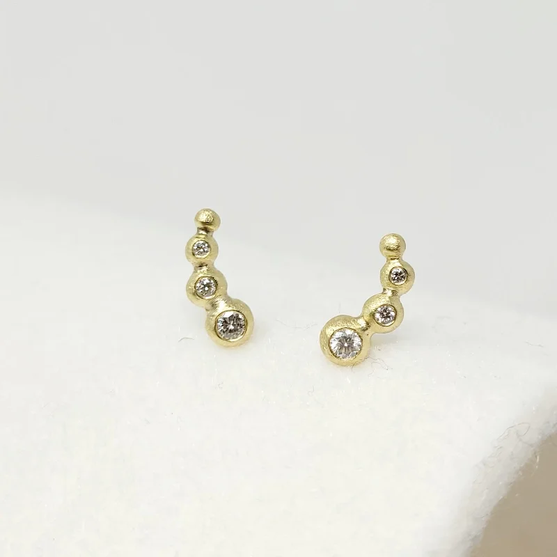 Best hoop earrings with Swarovski crystals for added sparkle and luxury-Diamond Bubble Climber