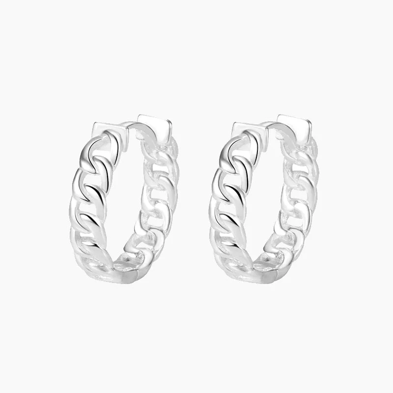 Hoop earrings with rhinestone embellishments for a glamorous and sparkling look-Braided Sterling Silver Earrings