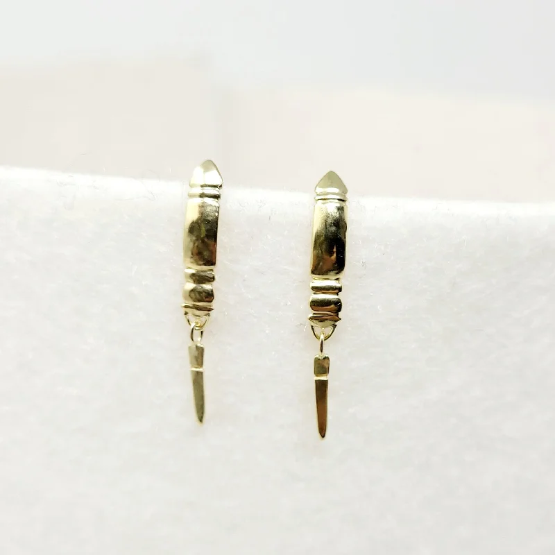 Hoop earrings with textured finishes for a vintage and classic style-Exo Gold Pendant Earring