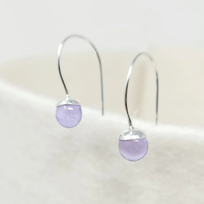 Medium hoop earrings for an everyday look with the perfect balance of style-Mauve Orb Dangles