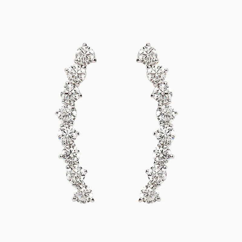 Best hoop earrings with sterling silver for an affordable and chic design-S925 CZ Climber Earrings For Women