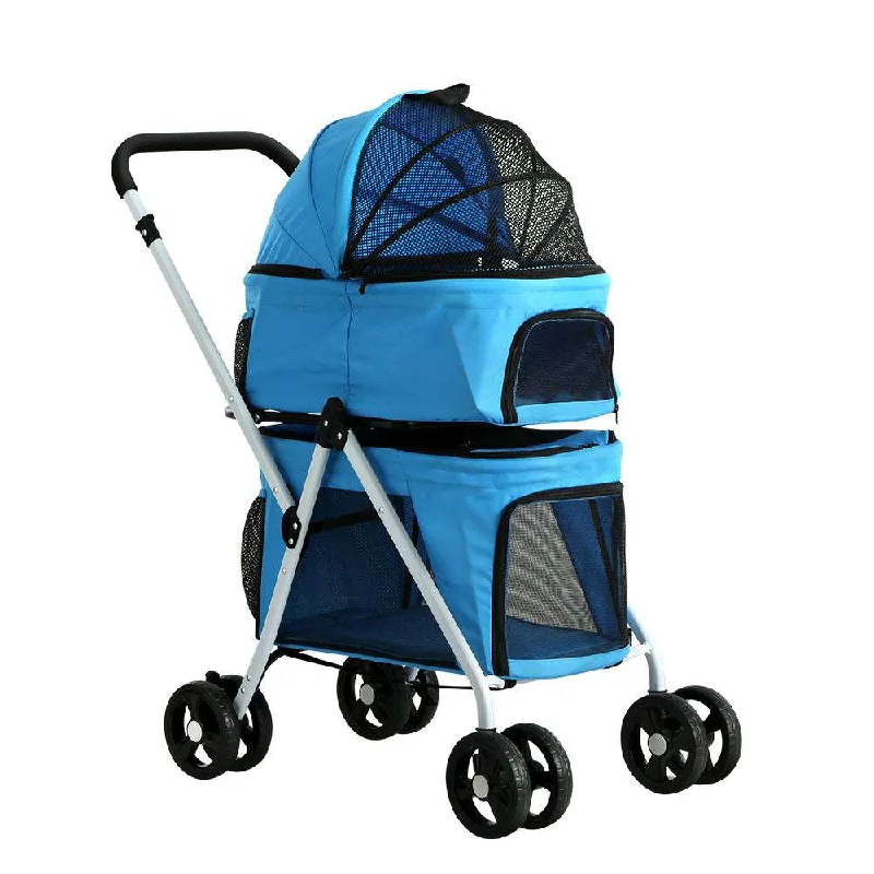 Comfortable sandals for women with cushioned soles and adjustable straps-i.Pet Pet Stroller Dog Pram Large Cat Carrier Travel Foldable 4 Wheels Double