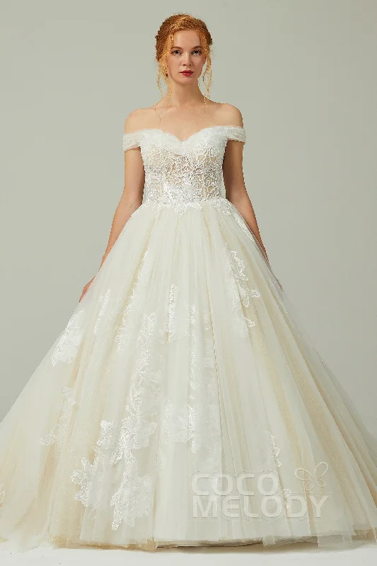 Best necklaces and pendants with intricate filigree for vintage-inspired elegance-A-Line Chapel Train Tulle Wedding Dress CW2167