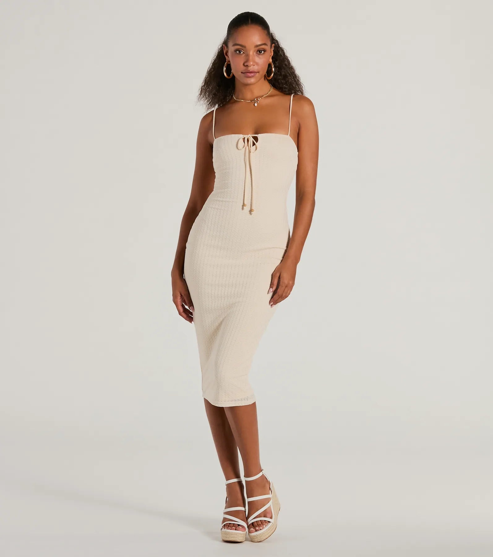 Unique necklaces and pendants with tree of life motifs for nature-inspired elegance-Effortless Blis Sleeveless Bodycon Knit Midi Dress