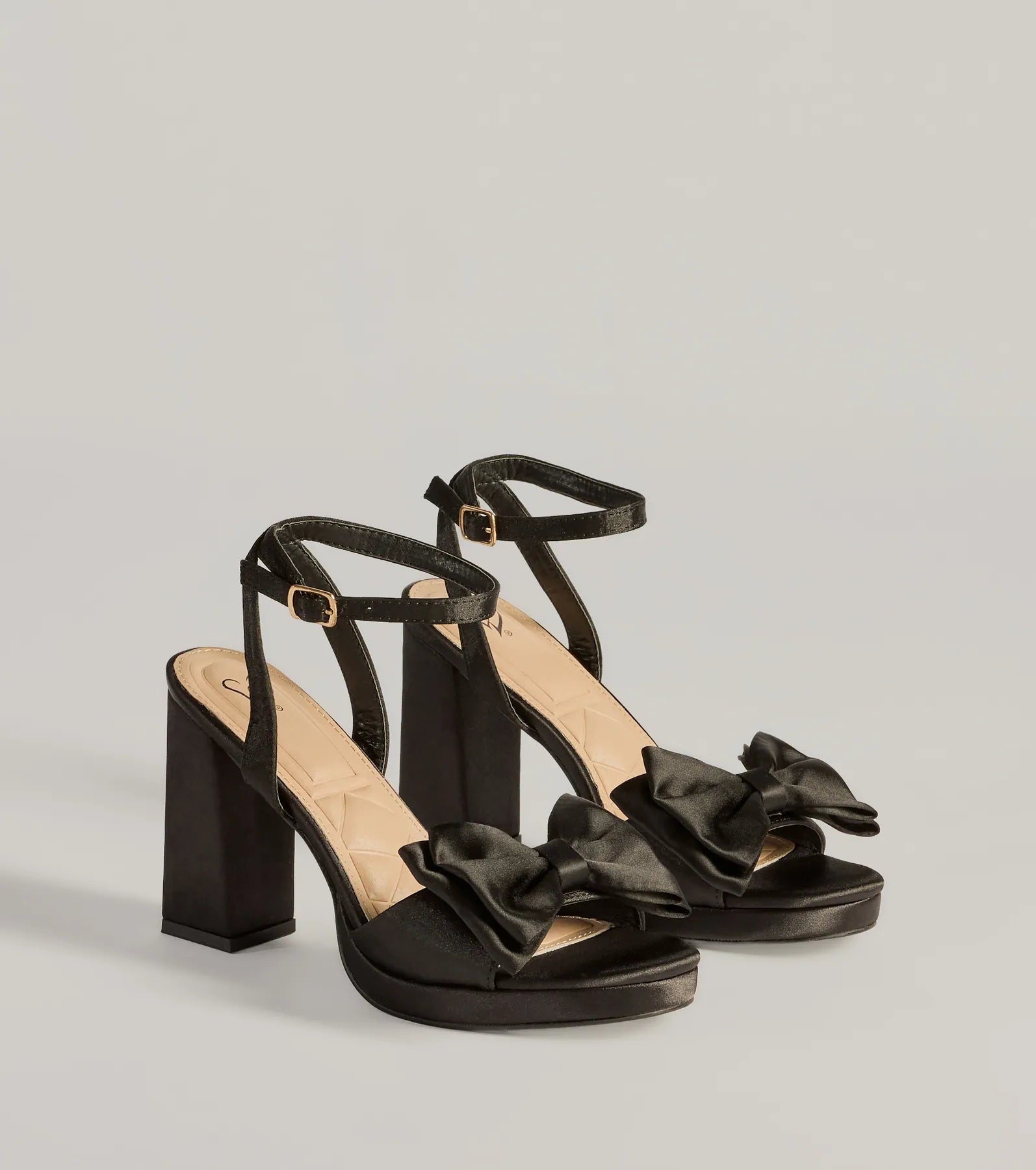 Fashionable sandals for women with metallic straps and bold color combinations-Icon Era Satin Bow Strap Platform Heels