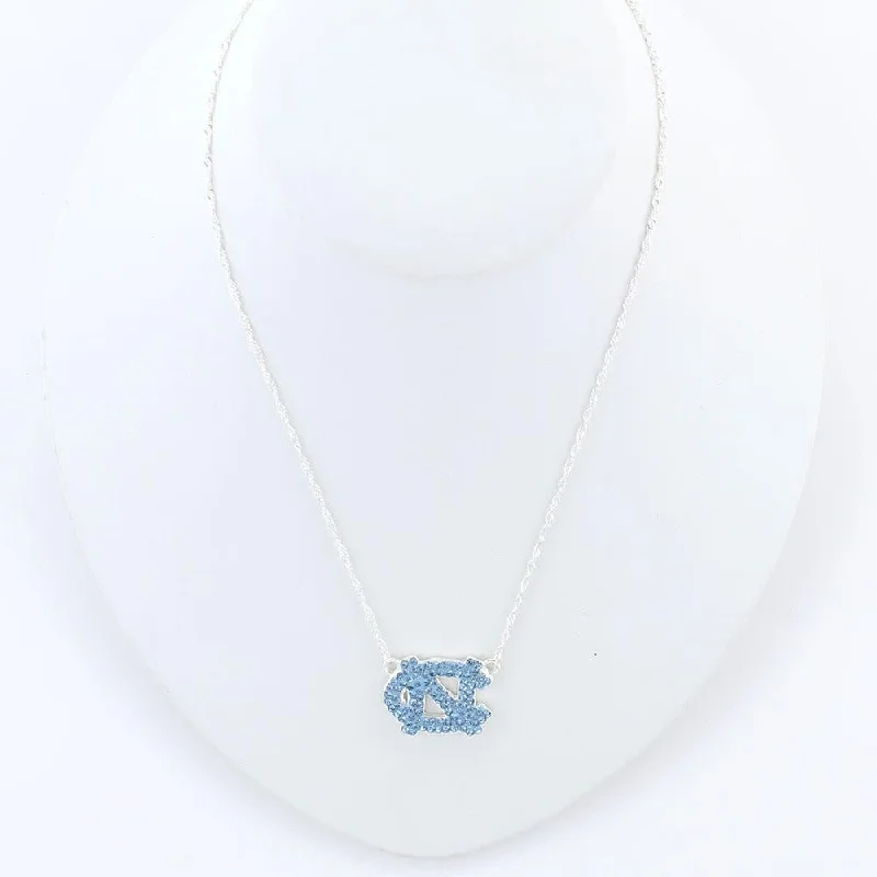 Stylish sandals for men with faux leather straps and supportive insoles for comfort-North Carolina Tar Heels Crystal Logo Necklace