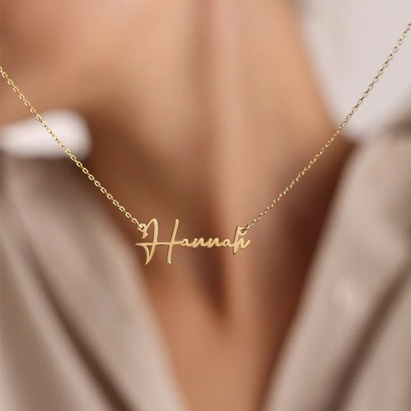 Stunning necklaces and pendants with sapphire gemstones for a luxurious blue hue-Personalized Gold Name Necklace For Women Stainless Steel Chain Necklace Custom Letter Pendant Necklace For Girl Gift