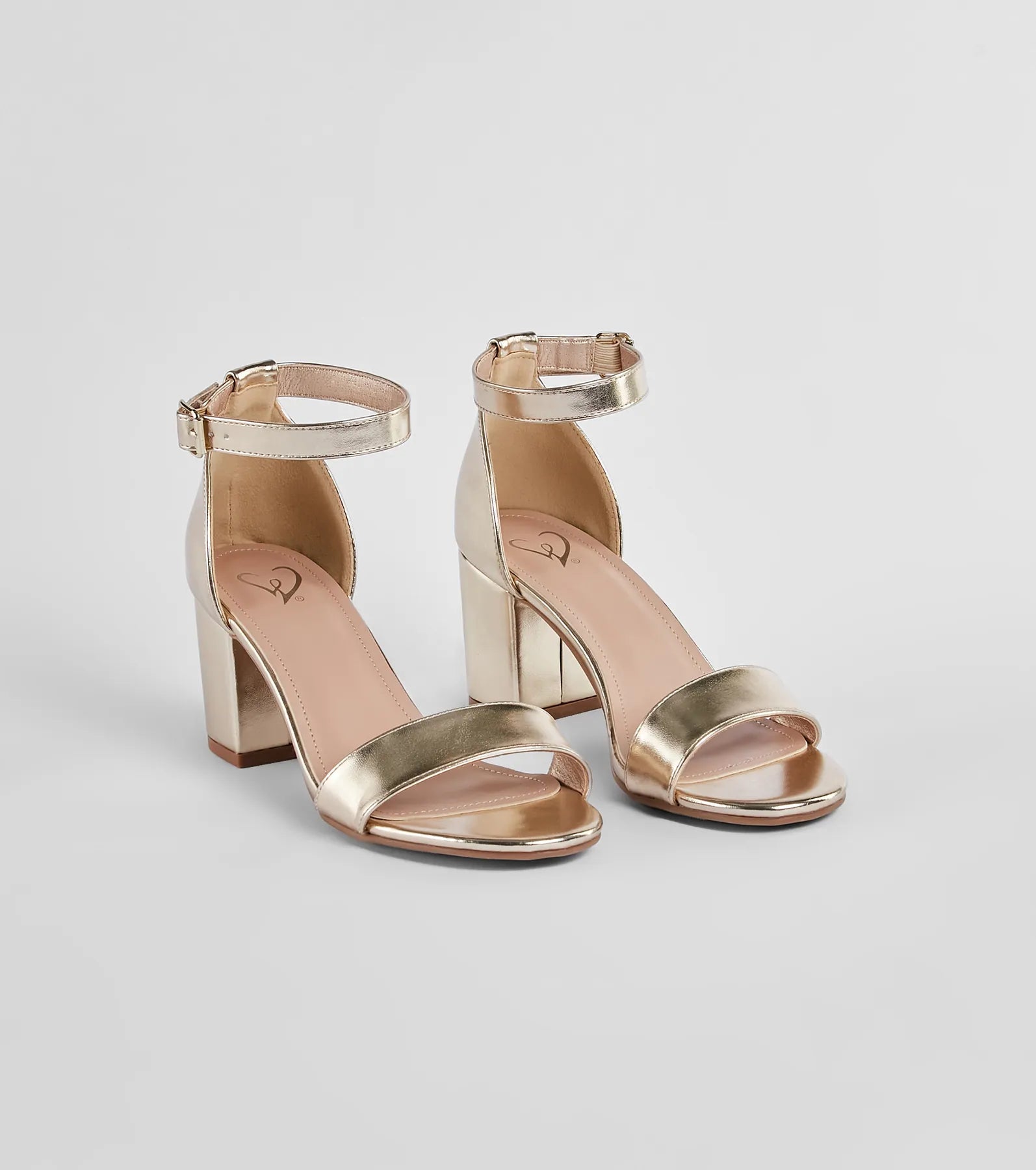 Casual sandals for women with flat soles and classic leather straps for style-Shine Factor Metallic Low-Block Heels